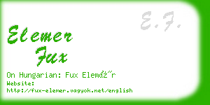 elemer fux business card